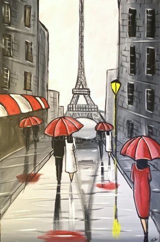 Image of Red Eiffel Umbrellas